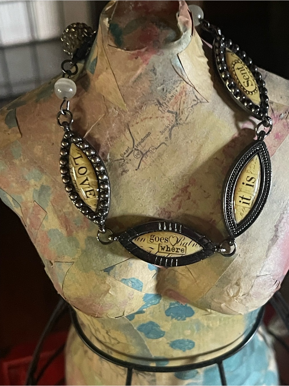 Demdaco Silver-Tone Sentiment Necklace with Yellow Accent Panels